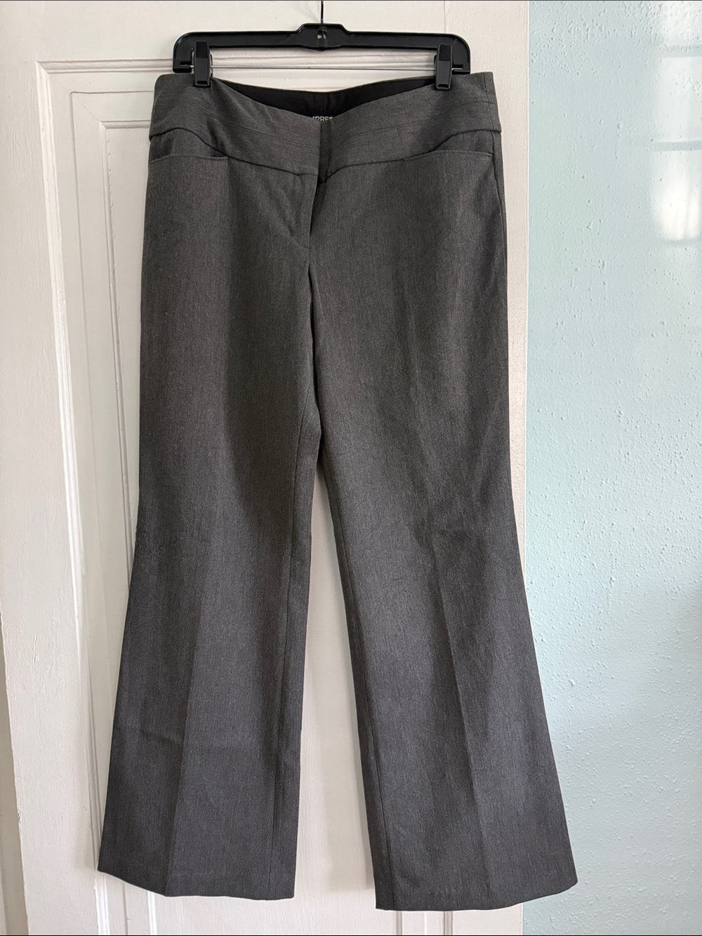 Express Grey Wide-Leg Editor Trousers